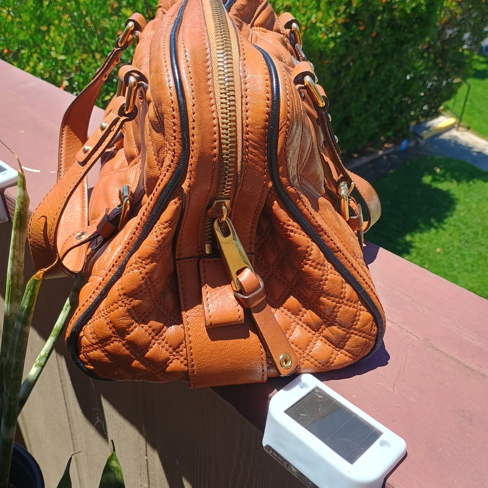 Marc Jacobs 'Emily' Bowler Satchel in Caramel Brown Quilted Leather - Picture 4 of 15